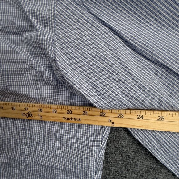 Brooks Brothers Non Iron Button Up Shirt Long Sleeve 16 35 Regent Check Blue - Picture 6 of 12